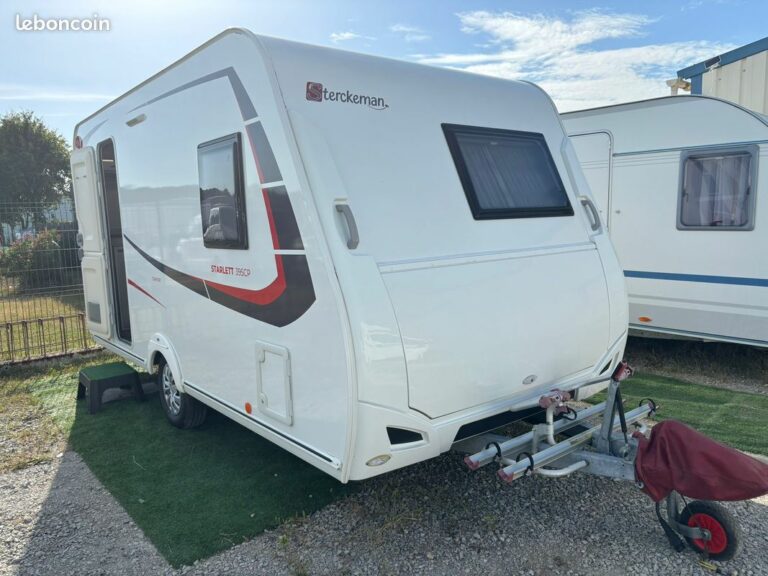 Caravane sterckeman 395 cp starlett - deplac caravane - auvent - porte-velos