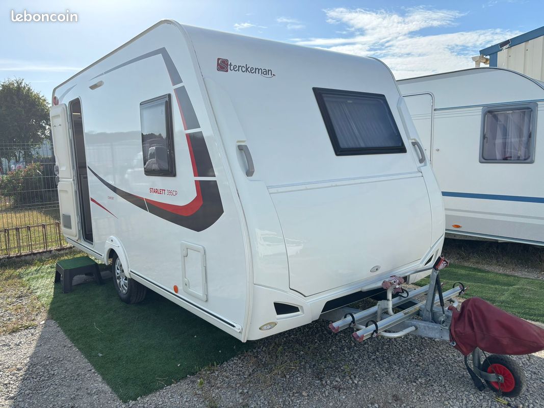 Caravane sterckeman 395 cp starlett - deplac caravane - auvent - porte-velos