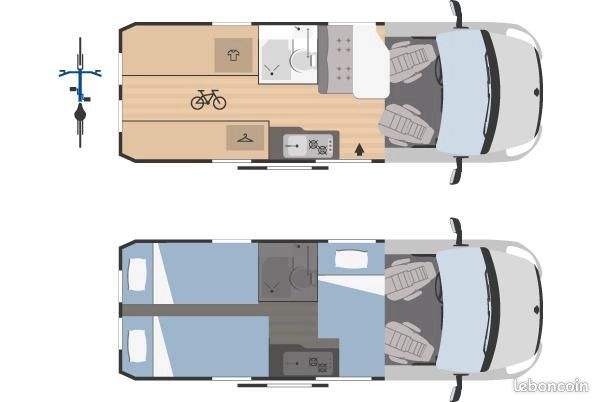 Fourgon amenage rimor hera 95 annee 2022 - lits jumeaux - store banne -28337 km – Image 4
